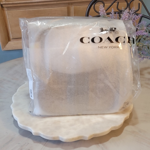 Coach Swinger in signature jacquard with teal color. - Picture 2 of 12